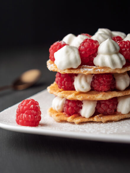 Gaufre aux framboises